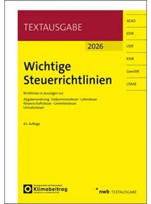 Produktbild von Wichtige Steuerrichtlinien