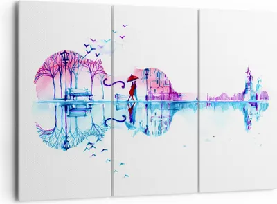 Produktbild von Bild auf Leinwand - Leinwandbild - Violine Walk regen Aktivitäten - 165x110cm - Wand Bild - Wanddeko - Leinwanddruck - Bilder - Kunstdruck - Leinwand bilder - Wandkunst - CE165x110-3077