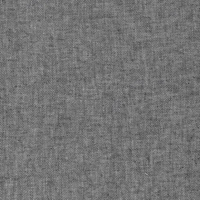 Leinen Baumwoll Chambré Stoff Melange Fischgrät Detailansicht schwarz