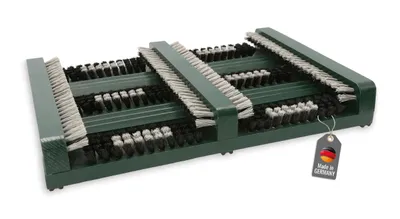 Produktbild von Schuhabtreter Holz Grün mit Nylonborsten 36x27x5,5cm Schuhreinigung für Außen Schuhabstreifer für Hauseingang rutschfest Fußabtreter Bürste