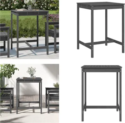 Zdjęcie produktu dla vidaXL Stół ogrodowy szary 82,5x82,5x110 cm lite drewno sosnowe - Stół ogrodowy - Stoły ogrodowe - Stół na zewnątrz - Stół na patio
