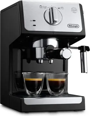 Produktbild von Espressomaschine, DELONGHI ECP33.21.BK, 15 Bar, Schwarz und Silber, 360° Cappuccino System