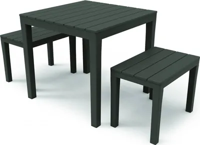 Immagine prodotto di Dmora set Salotto da Esterno Alambico Nero Antracite, 2 Posti Impermeabile e Idrorepellente, Lavabile  Italy