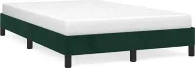Produktbild von vidaXL Bettgestell ohne Matratze Dunkelgrün 120x190 cm Samt