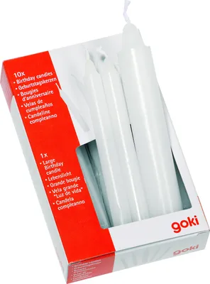 Produktbild von Geburtstagskerzen in weiß 11 Stück von goki