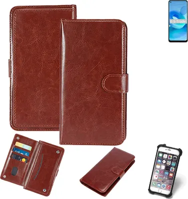 Produktbild von K-S-Trade 360° Hülle kompatibel mit Oppo A95 5G braun Kunstleder Case BookCase WalletCase Kunstlederederhülle Handyhülle, Rundumschutz Bumper (1x)