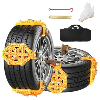 Immagine prodotto di Kit di catene da neve, 8 pezzi, per pneumatici da 165-275 mm, catene antiscivolo per auto, SUV e camion