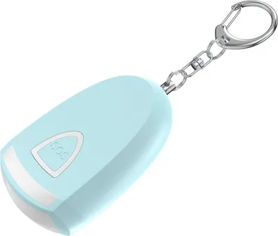 Productafbeelding van INF Oplaadbare persoonlijke veiligheidsalarm sleutelhanger met 130dB SOS en LED-licht Blauw