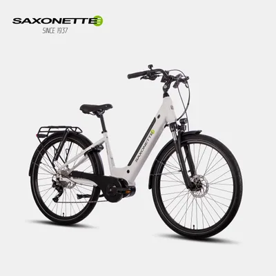 Produktbild von SAXONETTE E-Bike Premium Sport , 10 Gang, Kettenschaltung, Mittelmotor, 522 Wh Akku, Pedelec, Elektrofahrrad, Trekkingrad (Ramenhöhe 50 , Weiss)