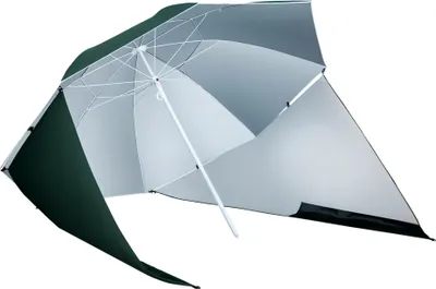 Obrázek produktu pro Plážový slunečník 2 v 1 – přenosná markýza – ochrana proti UV záření – Ø210 x 222 cm – zelená