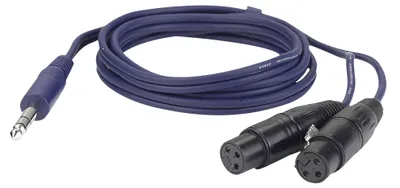 Zdjęcie produktu dla Stereo jack do 2x XLR żeński, 150 cm