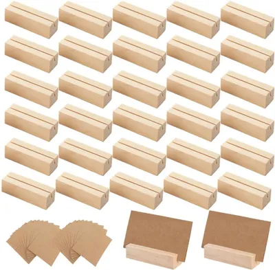 Produktbild von Holz Kartenhalter 30 Stück, 7 x 2,3 x 1,8 cm, für Feiern