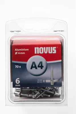Produktbild von Novus Blindnieten Typ A4/6 Aluminium 70 Stück