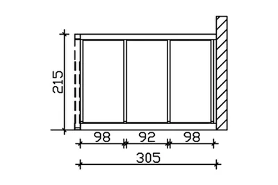 Produktbild von Alpholz Seitenwand m. Polycarbonatplatten 305 x 200 cm Unbehandelt