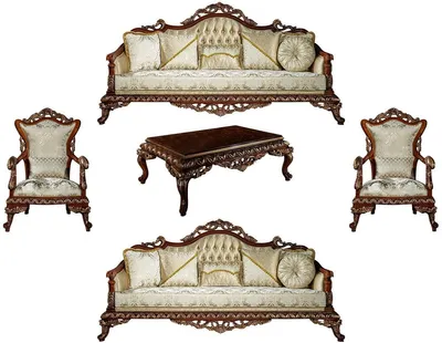 Image de Casa Padrino Luxe Salon Baroque Set Or / Marron / Bronze - 2 Canapés & 2 Fauteuils & 1 Table Basse - Meubles de Salon Baroques - Nobles & Somptueux