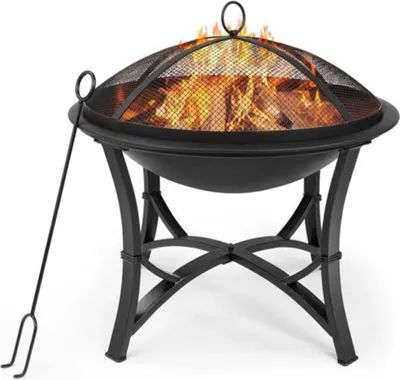 Obrázok produktu pre Happyment Moderný vonkajší kôš na oheň - Ohnisko DeLuxus - S ochranou proti iskrám - Kov - 56 x 56 x 50 cm