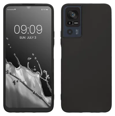 Produktbild von kwmobile Hülle für TCL 40 SE TPU Case - Handyhülle unterstützt kabelloses Laden, flexible Schutzhülle, gummiertes Cover in Schwarz matt