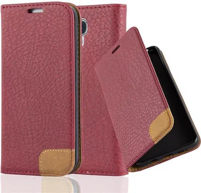 Produktbild von Cadorabo Hülle für Samsung Galaxy S4 Schutzhülle in Rot Handy Hülle Tasche Cover Case Etui Kartenfach
