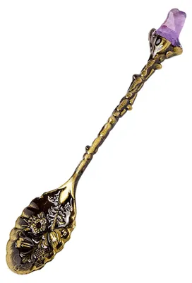 Produktbild von Kaffeelöffel mit Kristallkopf, Vintage-Dessertlöffel mit ergonomischem Griff, elegantes Küchengeschirr zum präzisen Würzen und Servieren von Desserts