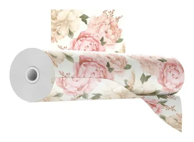 Produktbild von Rosa Blumen Papier Wandtapete 10m