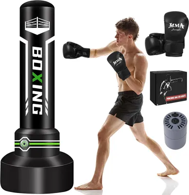 Zdjęcie produktu dla Worek bokserski 180 cm, z rękawicami, samopompowany, do treningu MMA