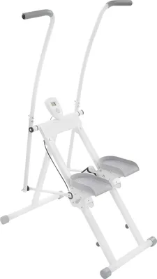 Produktbild von Treppen-Stepper - Vertical Climber - Verstellbarer Pedalwinkel in 3 Stufen - Mit Handlauf - Standgerät - Stahl & PP - LCD-Display - Weiß