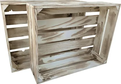 Produktbild von 2er Set Vintage Holzkisten 50 x 40 x 15 cm massive Weinkisten in vielen Farben zur Auswahl Holz Kisten Obstkisten Apfelkisten, holzregal.