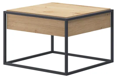 Image de Table basse Enjoy, table de salon 60 x 60 x 42 cm, chêne Artisan / noir