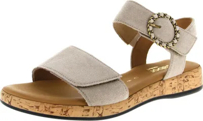 Produktbild von Gabor Damen Leder Sandale beige mit Klettverschluss, Gr. 37,5, 3,0 cm Absatz