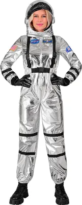 Produktbild von Astronaut Jumpsuit Damen Metallic Silber L