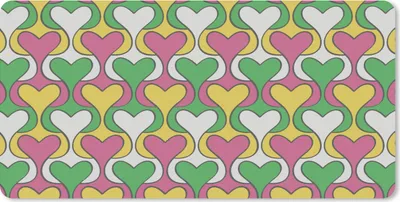 Produktbild von MuchoWow® Mauspad Mousepad Herz - Retro - Muster 60x30 cm - Mousepads - Maus Mat - Pad - Mausunterlage - Nachhaltig