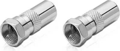 Produktbild von conecto Antennen-Adapter, F-Stecker auf IEC-Stecker, Adapter zum Verbinden von IEC-Anschlüssen mit Sat-Anschlüssen, 2er Set