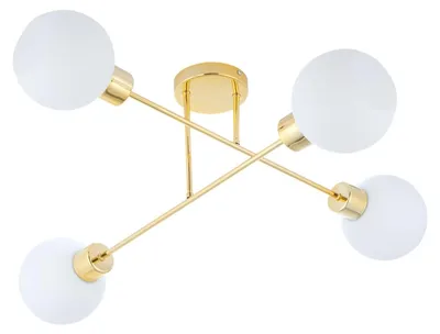 Produktbild von KAR-LIGHTING Deckenleuchte 4-flammig Gold aus Metall für Esszimmer Wohnzimmer Küche – E27-Fassungen, Aufbaulampe