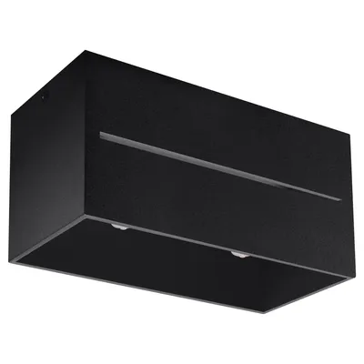 Image de Plafonnier LOBO 2 noir 2xG9 8W aluminium 10x10x20cm Sollux Lighting