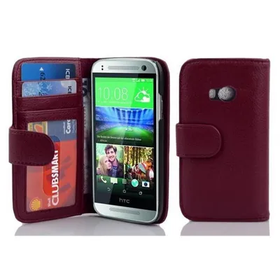 Produktbild von Cadorabo Hülle für HTC ONE M8 MINI in Lila Backcover Handy Schutz Hülle Book Case Booklet Kartenfächer
