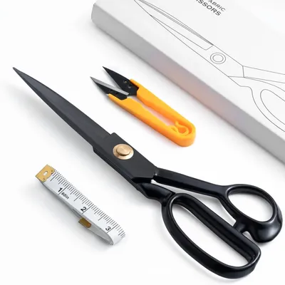Image de Ciseaux ergonomiques pour tissus, 25,5 cm, lames tranchantes, adaptés aux textiles et au cuir