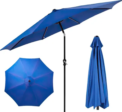 Produktbild von Sonnenschirm Ø 274 cm Strand Balkonschirm Gartenschirm Marktschirm Kurbelvorrichtung Kurbelschirm 360°Funktion UV-Schutz, Winddichter