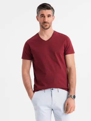 Obrázok produktu pre Ombre Clothing Pánske tričko s krátkym rukávom Mario gaštanová L
