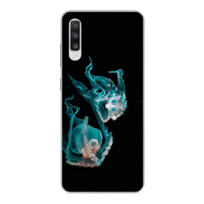 Produktbild von MuchoWow® Handyhülle Schutzhülle Hülle für Samsung Galaxy A70 Quallen - Meerestiere - Schwarz Silikon Softcase Handy Hülle - Schutzhaube