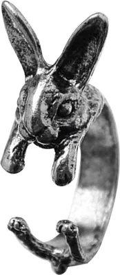 Produktbild von Vintage Hase Mittelfinger Knuckle Öffnungsring Paare Schmuck Geburtstagsgeschenk-Antikes Silber
