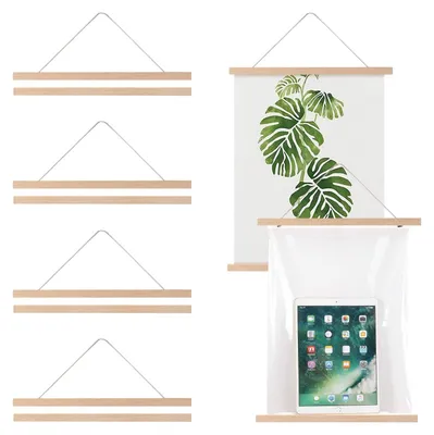 4er-Set magnetische Holz-Posterleisten für A3, 30 cm