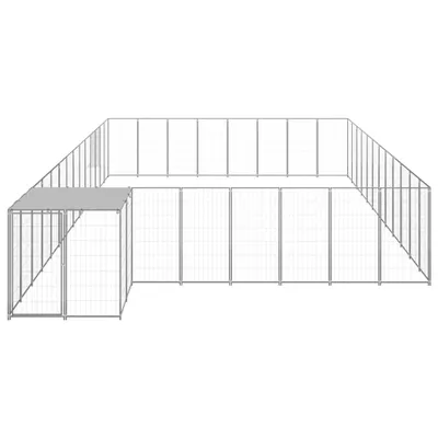 Image de vidaXL Chenil Argenté 30,25 m² Acier