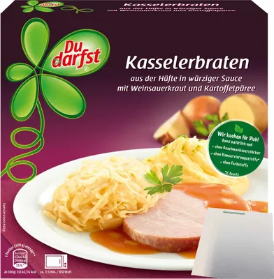 Produktbild von Du darfst Menü Kassler Schulterbraten (400g Packung) + usy Block