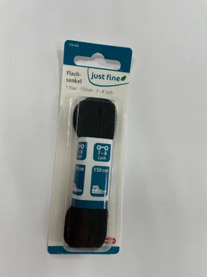 Produktbild von Wenco Schnürsenkel 1 Paar Flach Schwarz 150cm