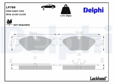 Produktbild von DELPHI Bremsbeläge Satz Vorne Bremsklötze für SAAB 900 I Combi Coupe LP786