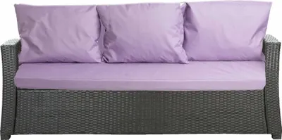 Obrázok produktu pre Vankúše na záhradnú pohovku s polirattan 160x60x7/3*56x50cm |Ratanový vankúš na záhradnú pohovku Svetlofialová | záhradné vankúše na 3 miestnej lavici