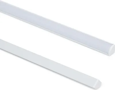 Produktbild von Aluminiumprofil Ecke runde Abdeckung 2m für LED Streifen bis 5 mm Weiß 2 m Weiß transluzent
