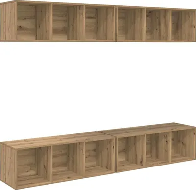 Obrázok produktu pre vidaXL Sada TV stolíkov 4 ks Artisan dub drevený materiál