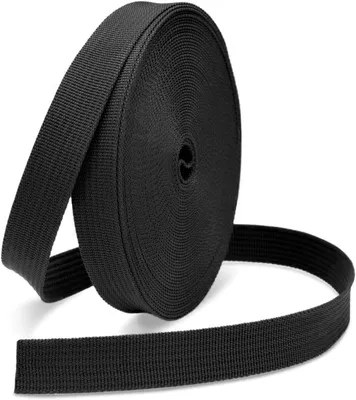 Productafbeelding van Polypropyleenband, 25 mm breed, 30,5 meter lang, zwart, geschikt voor naaiprojecten