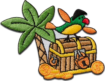 Produktbild von Mono Quick Piratenschatz - Aufnäher, Bügelbild, Aufbügler, Applikationen, Patches, Flicken, zum aufbügeln, Größe: 5,8 x 7,1 cm